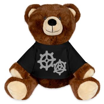 3D gears - MiniFeet® RecycelBär® Teddy Bear Brown - black - Front