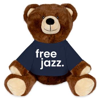 Free Jazz fettes und einfaches Logo - MiniFeet® RecycelBär® Braun - French Navy - Vorne