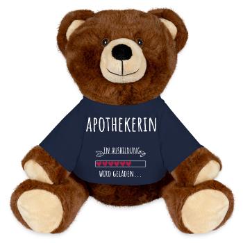 Pharmacy Student Profession Pharmacist Training - MiniFeet® RecycelBär® Teddy Bear Brown - french navy - Front