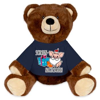 Happy Pig Nights with the Pig Night Man - MiniFeet® RecycelBär® Teddy Bear Brown - french navy - Front