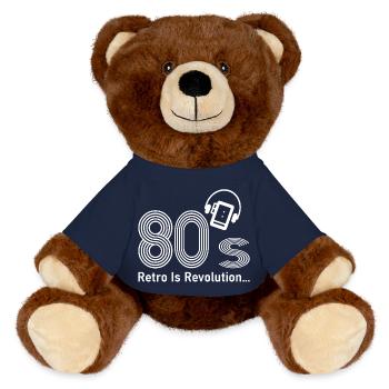 Années 80 - Nounours RecycelBär® marron - bleu marine - Devant