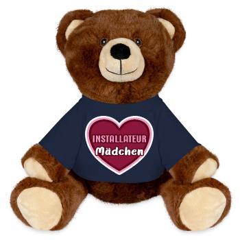 Installer Girl Child Installers Trainee - MiniFeet® RecycelBär® Teddy Bear Brown - french navy - Front