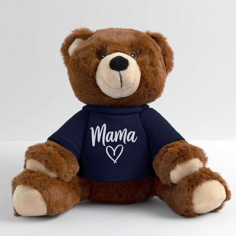 Mama Heart Script Logo MiniFeet® RecycelBär® Teddy Bear Brown