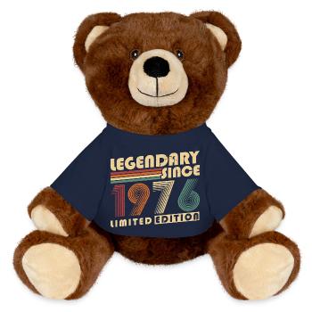 Legendary Since 1976 Vintage Vintage Birthday - MiniFeet® RecycelBär® Teddy Bear Brown - french navy - Front