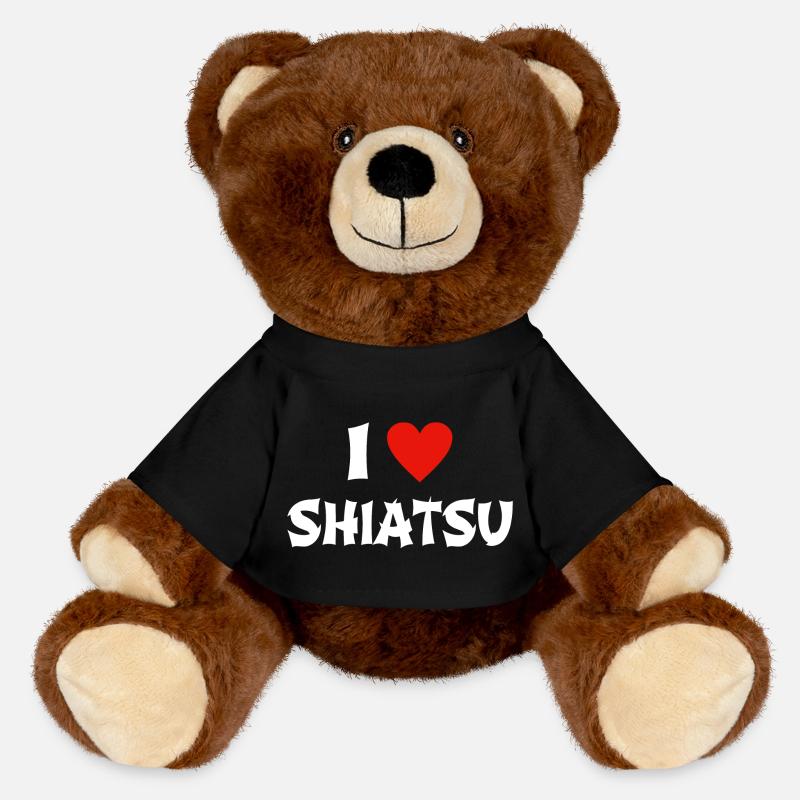 J'adore le massage shiatsu - Nounours RecycelBär® marron - noir