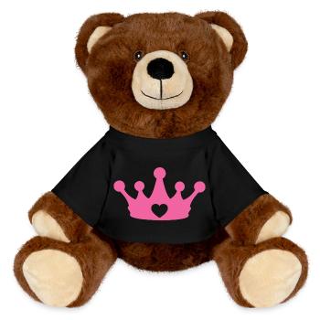Couronne de cœur de princesse rose - Nounours RecycelBär® marron - noir - Devant