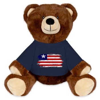 Liberia Vintage Flagge - MiniFeet® RecycelBär® Braun - French Navy - Vorne