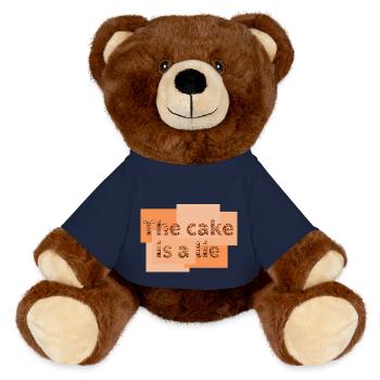 Le gâteau est un mensonge - Nounours RecycelBär® marron - bleu marine - Devant