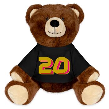 20. 20 ANS. 20e ANNIVERSAIRE. ANNIVERSAIRE 20 ANS. - Nounours RecycelBär® marron - noir - Devant