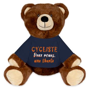 velo cycliste deux roues une liberté v - Nounours RecycelBär® marron - bleu marine - Devant