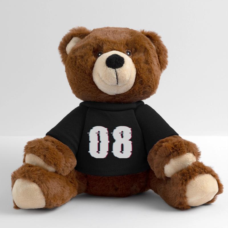Eight 8 Number 08 Effect Distorted Number MiniFeet® RecycelBär® Teddy Bear Brown