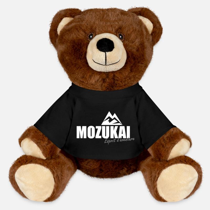 Logo blanc MOZUKAI OFFICIEL - Nounours RecycelBär® marron - noir