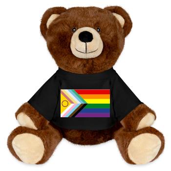 Disability Pride - MiniFeet® RecycelBär® Teddy Bear Brown - black - Front