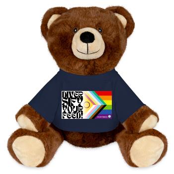 🌈♿ Pride & Disability – Inklusive Flagge - MiniFeet® RecycelBär® Braun - French Navy - Vorne