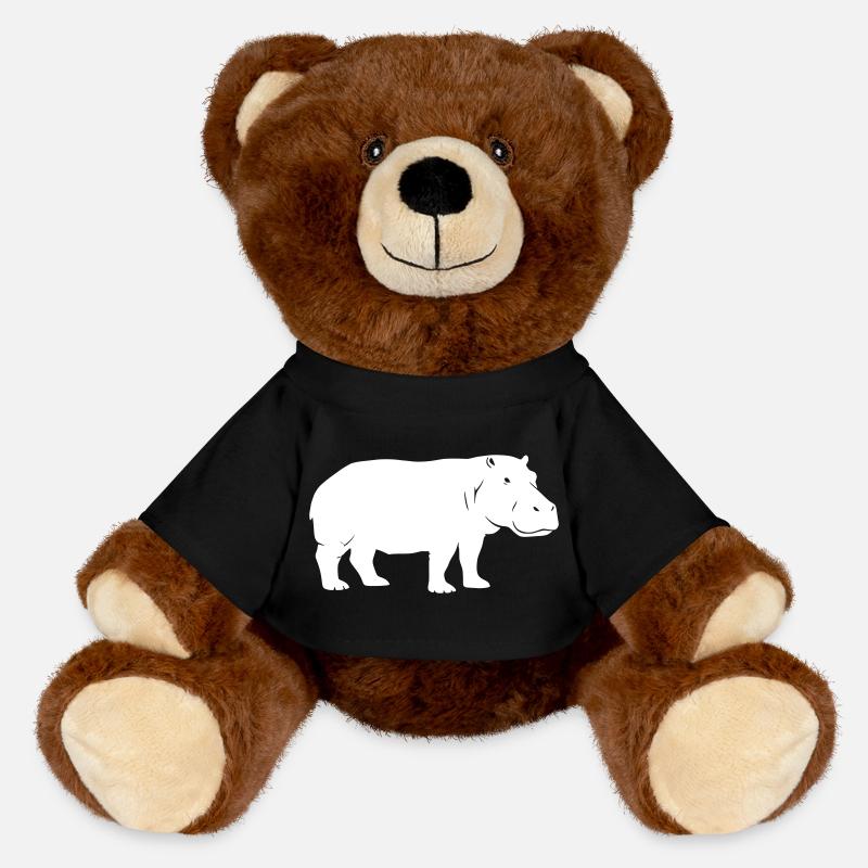 Hippo Silhouette Africa Vector - Nounours RecycelBär® marron - noir