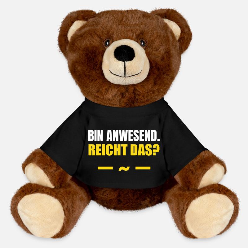 I'm present, that's enough - MiniFeet® RecycelBär® Teddy Bear Brown - black