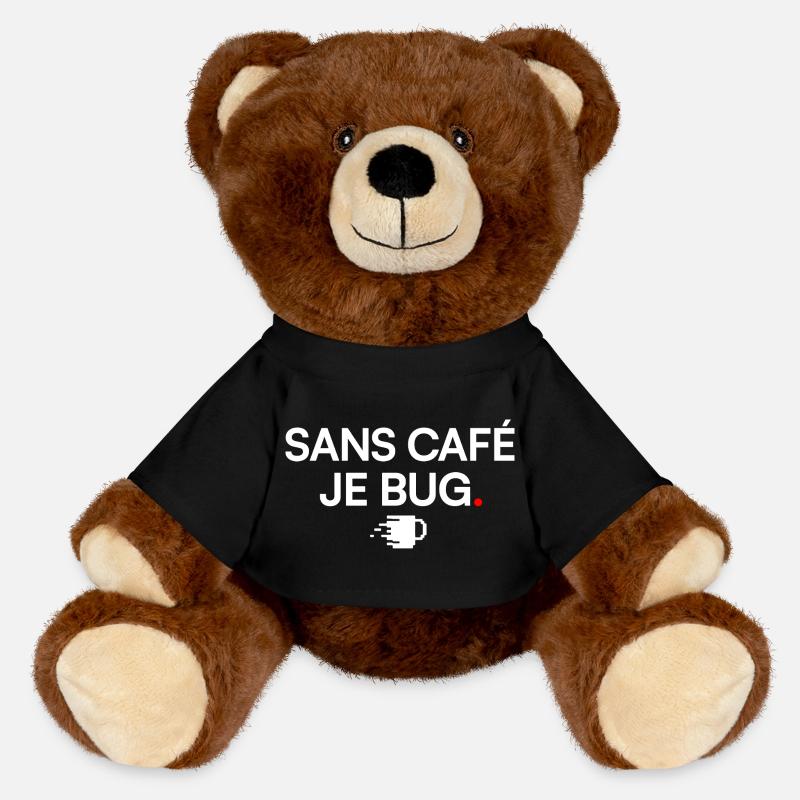 OHNE KAFFEE NERV ICH | Kaffeehumor - MiniFeet® RecycelBär® Braun - Schwarz