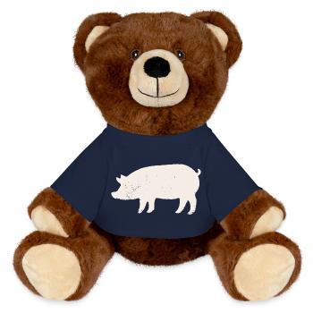 Pig - MiniFeet® RecycelBär® Teddy Bear Brown - french navy - Front