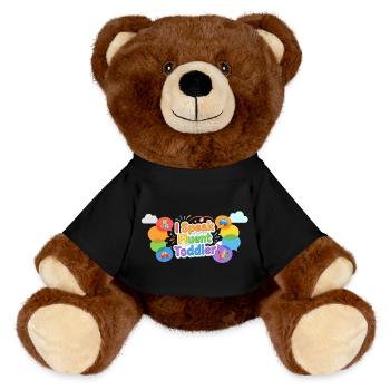 Ich spreche fließend Kleinkind - MiniFeet® RecycelBär® Braun - Schwarz - Vorne