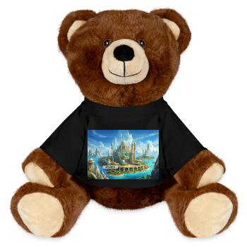 wunderschöne mythische Orte – Atlantis vor dem Untergang - MiniFeet® RecycelBär® Braun - Schwarz - Vorne