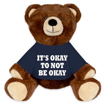 it's okay to not be okay - Nounours RecycelBär® marron - bleu marine - Devant