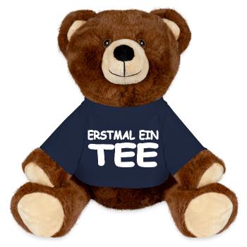 Tea - MiniFeet® RecycelBär® Teddy Bear Brown - french navy - Front