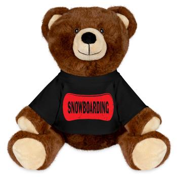 Snowboarding - MiniFeet® RecycelBär® Braun - Schwarz - Vorne