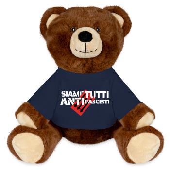 Siamo Tutti Antifascisti | Déclaration politique - Nounours RecycelBär® marron - bleu marine - Devant
