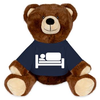 Cool Bed Silhouettes Pictogram Design - MiniFeet® RecycelBär® Teddy Bear Brown - french navy - Front