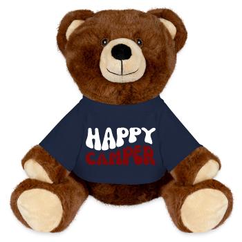 Campeur heureux – Motif camping - Nounours RecycelBär® marron - bleu marine - Devant