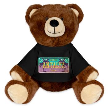 Enseigne vintage Antalya Turkey Beach - Nounours RecycelBär® marron - noir - Devant