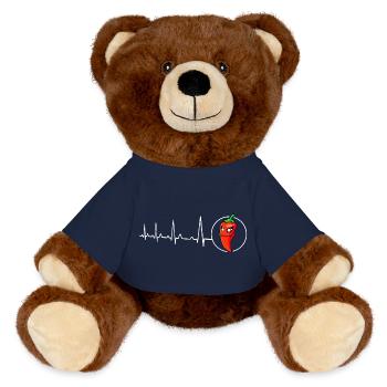 Herzschlag - Heiss - MiniFeet® RecycelBär® Braun - French Navy - Vorne