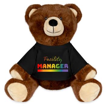 Tshirt Facility Manager rainbow - MiniFeet® RecycelBär® Teddy Bear Brown - black - Front