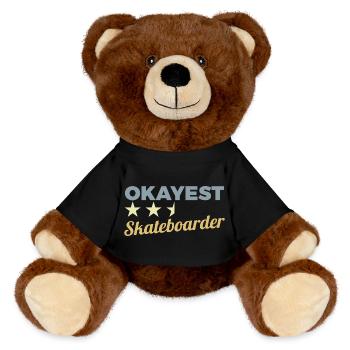 Okayester Skateboarder - MiniFeet® RecycelBär® Braun - Schwarz - Vorne