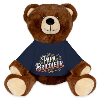 Papa bricoleur - Nounours RecycelBär® marron - bleu marine - Devant