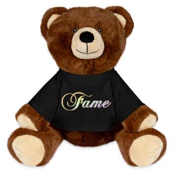 Fame Diamond Rainbow frech cooler Schriftzug - MiniFeet® RecycelBär® Braun - Schwarz - Vorne