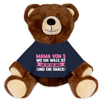Mama Von 5 Kindern - MiniFeet® RecycelBär® Braun - French Navy - Vorne