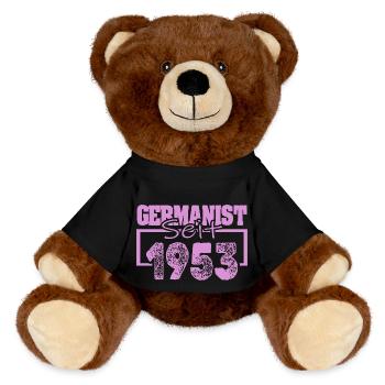 Born in 1953 - MiniFeet® RecycelBär® Teddy Bear Brown - black - Front