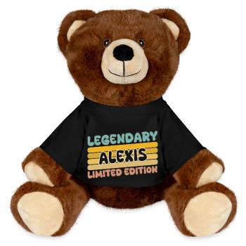 Alexis comme nom - Nounours RecycelBär® marron - noir - Devant