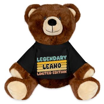 Leano comme nom - Nounours RecycelBär® marron - noir - Devant