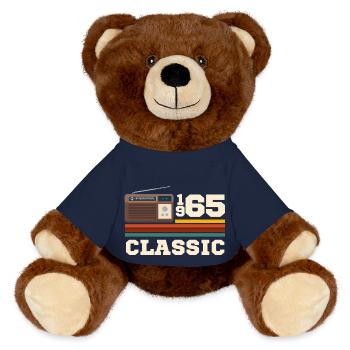Anniversaire 1965 retro classic - Nounours RecycelBär® marron - bleu marine - Devant