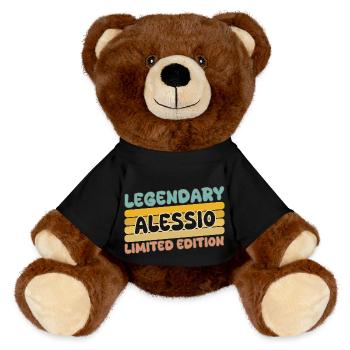 Name Alessio - MiniFeet® RecycelBär® Braun - Schwarz - Vorne