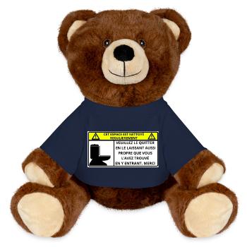 Space - MiniFeet® RecycelBär® Teddy Bear Brown - french navy - Front