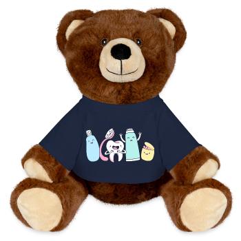 Receptionist Dentist - MiniFeet® RecycelBär® Teddy Bear Brown - french navy - Front