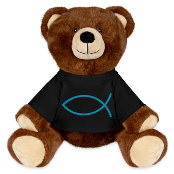 Jésus poisson Ichthys poisson poisson poisson - Nounours RecycelBär® marron - noir - Devant