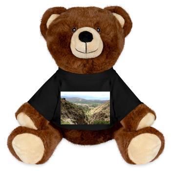 Mountain Mountains Mountain Landscape Poster - MiniFeet® RecycelBär® Teddy Bear Brown - black - Front