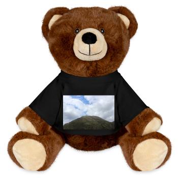 Mountain Mountains Mountain Landscape Poster - MiniFeet® RecycelBär® Teddy Bear Brown - black - Front