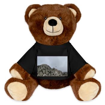 Mountain Mountains Mountain Landscape Poster - MiniFeet® RecycelBär® Teddy Bear Brown - black - Front