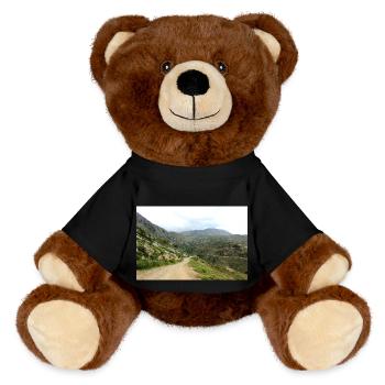 Mountain Mountains Mountain Landscape Poster - MiniFeet® RecycelBär® Teddy Bear Brown - black - Front