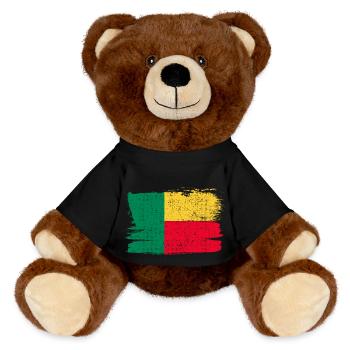 Bénin Bandiera Drapeau Paix Vintage - Nounours RecycelBär® marron - noir - Devant